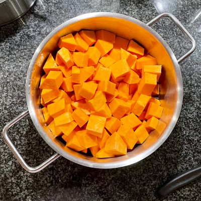 sweet potatoes ready to boil